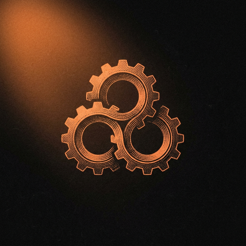 Three interlocking gears